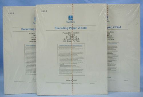 3pkgs/200 sheets ea Burdick Medical Recording Paper- Z-Fold - #007868