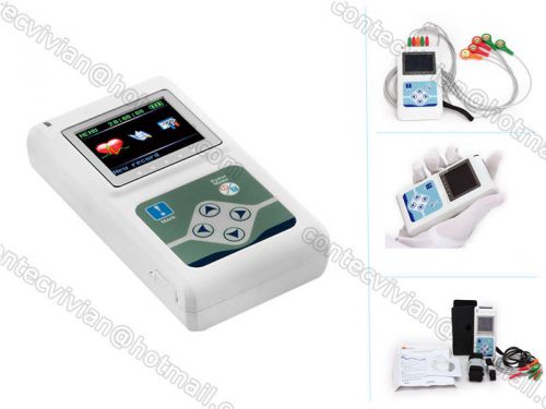 Portable Dynamic ECG System Holter Machine,24hour Recorder 3-Channel ECG Monitor