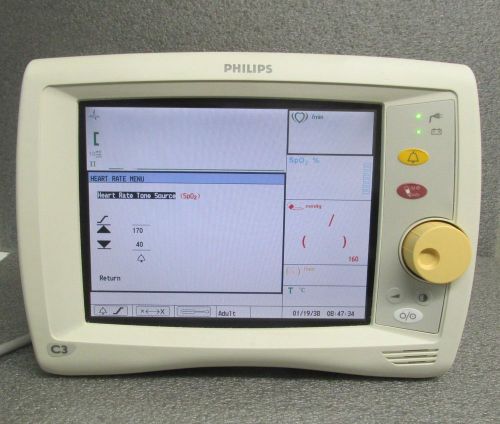 Philips C3 Color Patient Monitor Vital Signs ECG EKG spO2