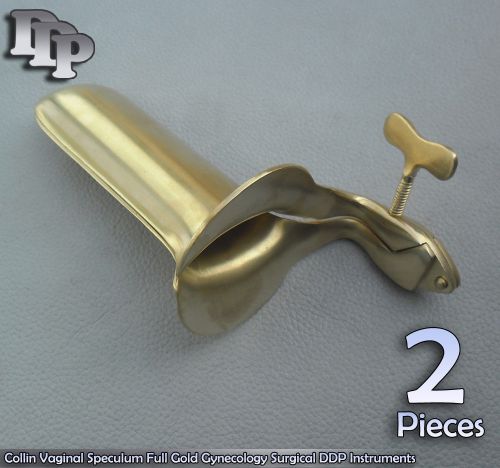 2 Pcs Of Collin Vaginal Speculum Small Full Gold Gyn Surgical  DDP Instruments