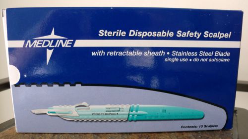 2 Box Medline Sterile Disposable Safety Scalpels Stainless Retractable New
