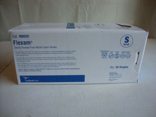 Quantity of 50 Flexam Small Sterile Powder-Free Nitrile Exam Gloves Cat. N8820