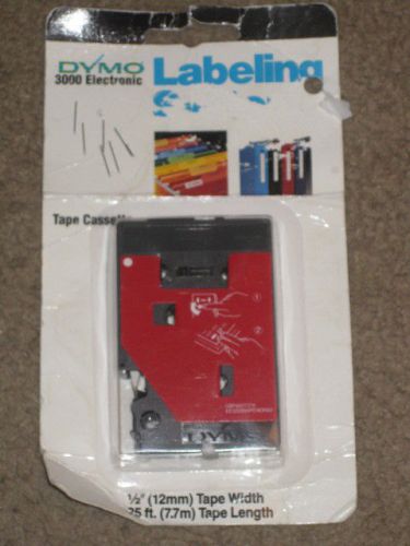 Dymo Tape Cartridge  Electronic 3000 Labeling System 1/2&#034; Black on White NEW