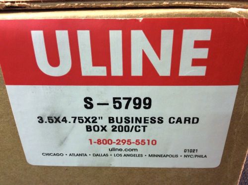 Business Card Boxes 200 qty 3-1/2&#034; x 4-3/4&#034; x 2&#034; White S-5799 * New * Make Offer