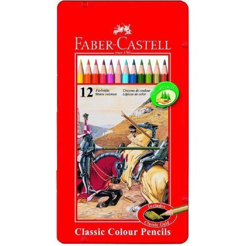 Faber-Castell Classic 12-Colour Pencils in Metal Tin Box