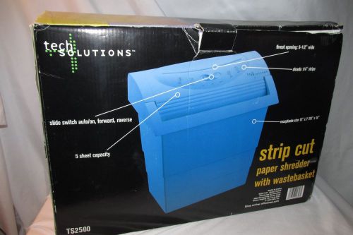 Home Office Use Tech Solutions TS-2500 PAPER SHREDDER Strip Cut &amp; Waste Basket
