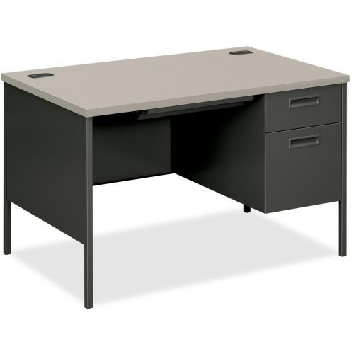 Metro classic right pedestal desk, 48w x 30d x 29-1/2h, gray patterned/charcoal for sale