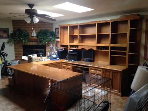 Executive Office Suite, wraparound w/Bookshelves &amp; file cabinets