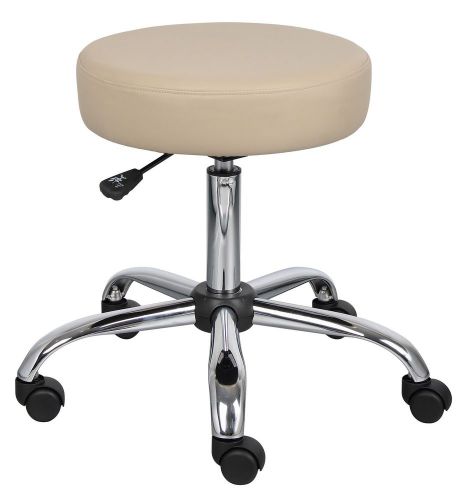 Boss Office Products Height Adjustable Doctor&#039;s Stool with Casters Beige