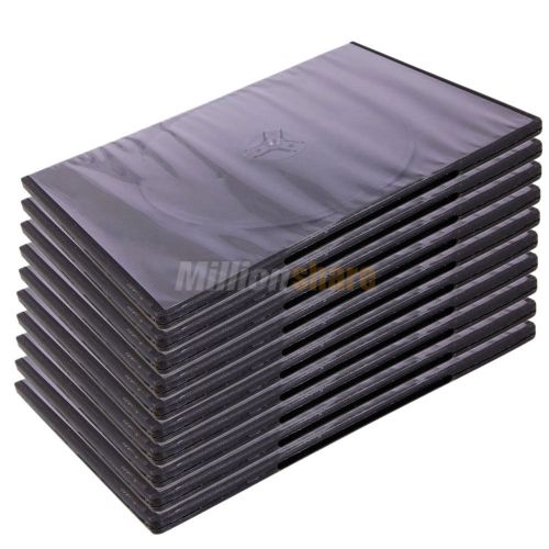 10 pack black multi (holds) 1 disc dvd cd case, premium grade, standard 7mm for sale
