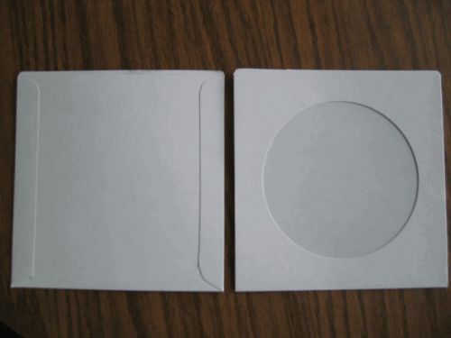 100 new univenture 10 pt 5&#034; glossy white cardboard cd dvd window sleeve pn#10531 for sale