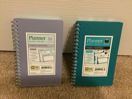 Your Choice Blue Sky 2015 Monthly Weekly Planner 4x6 Calendar Tabbed Spiral Pink