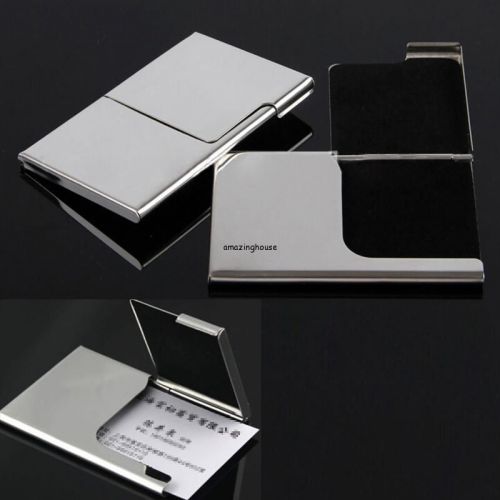 Semi-open design slim cover business id card holder pocket case box protector for sale