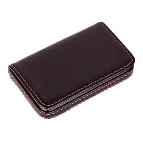 PU Leather Pocket Business Name Credit ID Card Case Box Holder HOT Brown
