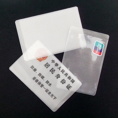 Clear Wholesale 10 PCS Transparent ID Card Credit Card Holder Plastic Card Sets