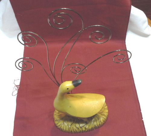Unique Metal Goose / Duck Picture - Document  - Note Holder Office or Home Use
