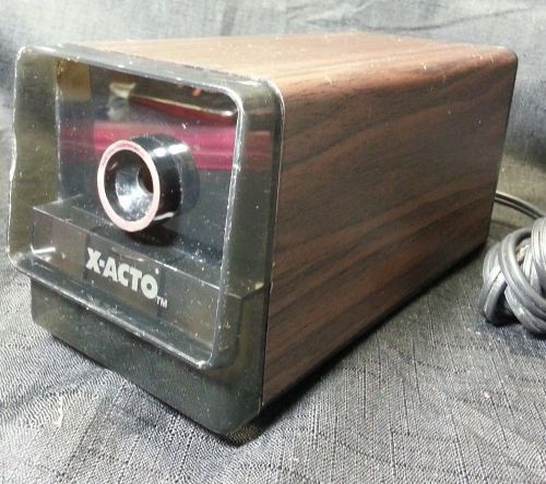 ELECTRIC PENCIL SHARPENER X-ACTO VINTAGE WOOD GRAIN MODEL 17XXX RARE WORKS WELL