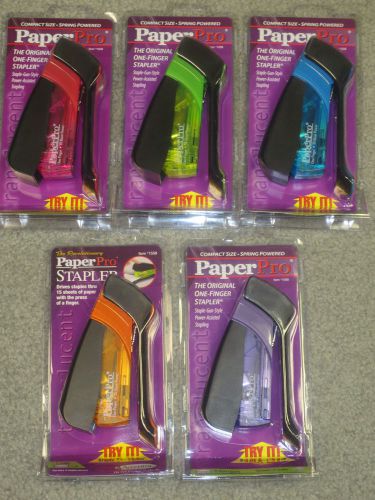 5 x paperpro compact one-finger 15-sheet stapler~new for sale