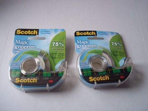 Scotch Magic Greener tapes (2). 75% recycled or plant material. Made in USA. New