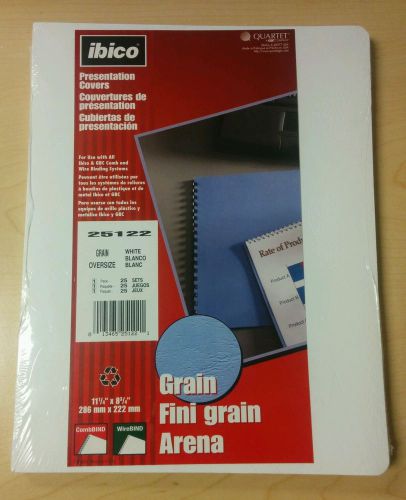 Ibico White Presentation Covers with Grain finish 25 pack New &amp; Sealed