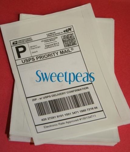 25 ~ 5.5 x 7.5 CLEAR SHIPPING LABEL ENVELOPES ~ DURABLE ~ HIGH QUALITY