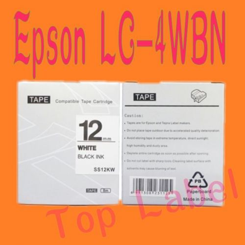 5 PKS compatibel Epson label  LC-4WBN Tape Epson 12mm black on white label