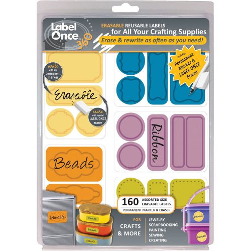 Label Once Erasable Reusable Household Labels - Assorted