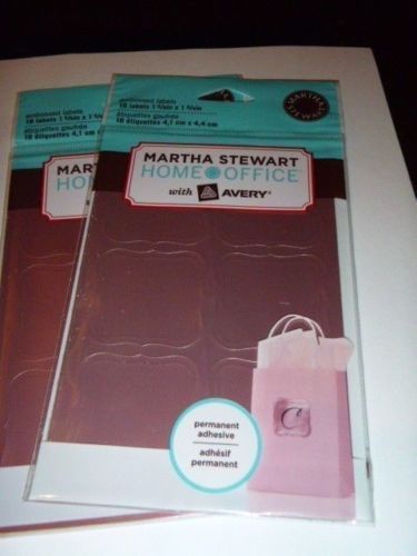 (2) Packages Martha Stewart Metallic Pink Embossed Label 1 5/8 In X 1 3/4 Inch