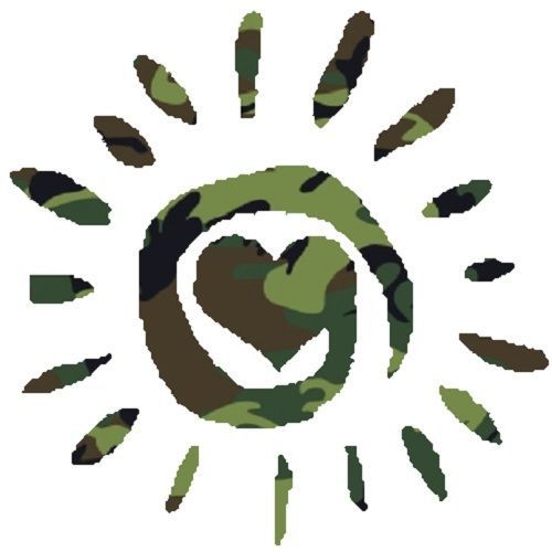 30 Custom Green Camo Heart Sun Personalized Address Labels