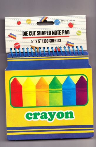 CRAYONS Die Cut Shaped Note Pad Rainbow Colors NEW