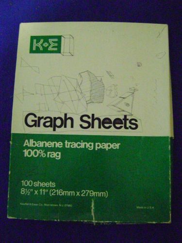 Vintage Keuffel &amp; Esser Albanene Tracing Paper Box w 80 sheets- 10X10 to the cm