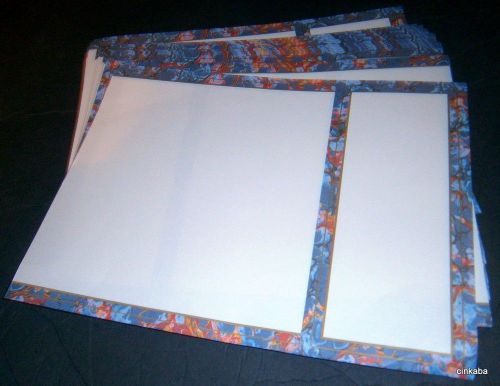 NWP 28 Tri-Fold brochures stationery flyers blue red marble 8 1/2 x 11 ink jet