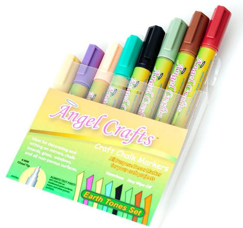 Liquid chalk ink markers 6mm earth tones set by angel crafts for sale