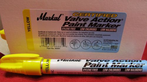 La-co_markal_valve action paint marker_liquid paint_96881_yellow_lot of 11 for sale