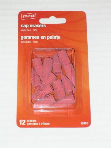 New 12-pack Staples Cap Erasers
