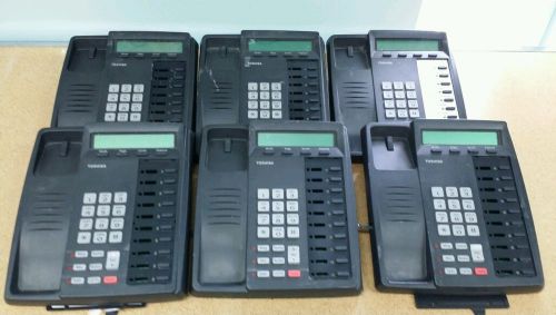 Lot of 6 Toshiba DKT3010-SD Digital Black Business Display Telephone