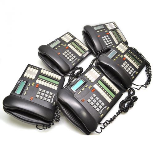 5 Nortel Norstar Charcoal Multi-Line Button Office Telephone T7316 w/Stand