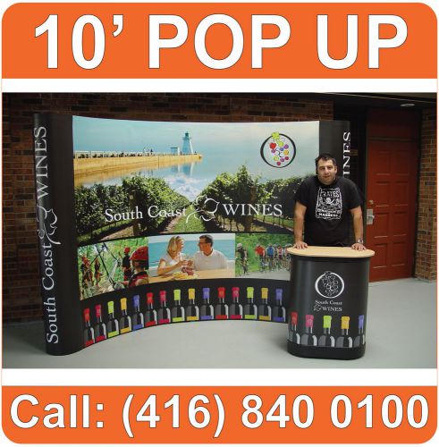 10&#039; pro pop up magnetic exhibit booth trade show display + free printing package for sale