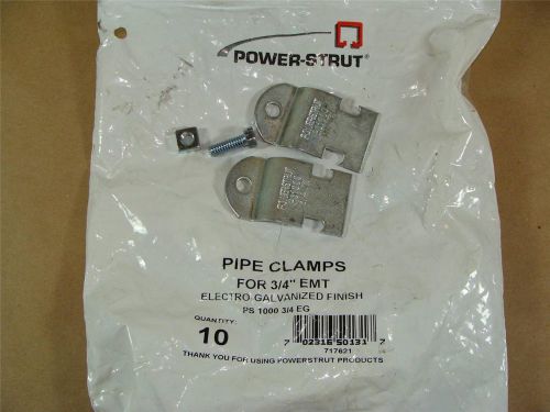 Bag of (10) power-strut ps1000 3/4 eg pipe clamps for 3/4&#034; emt conduit uni-strut for sale