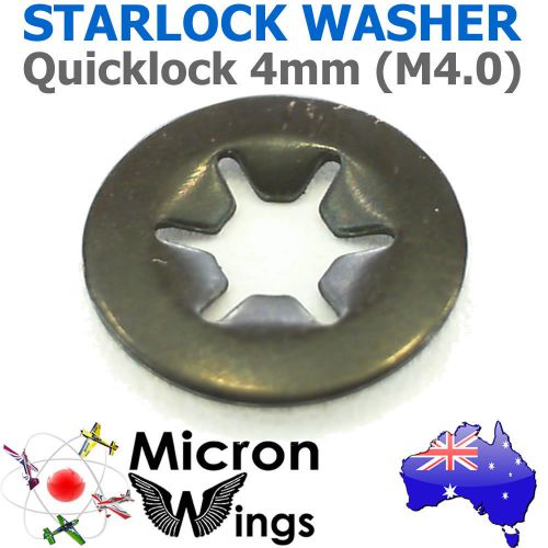 10 x Quicklock Starlock 4mm (M4.0) Speed Lock Washer (star lock locking washer)