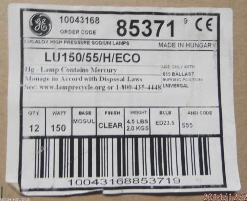 GE LU150/55/H/ECO HIGH PRESSURE SODIUM LAMP