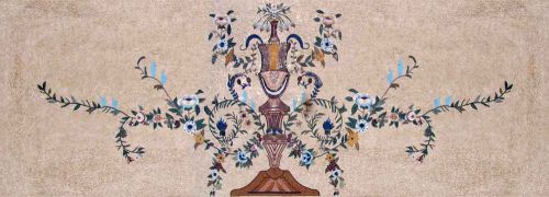 Majestic Floral Vase Mosaic Art Handmade