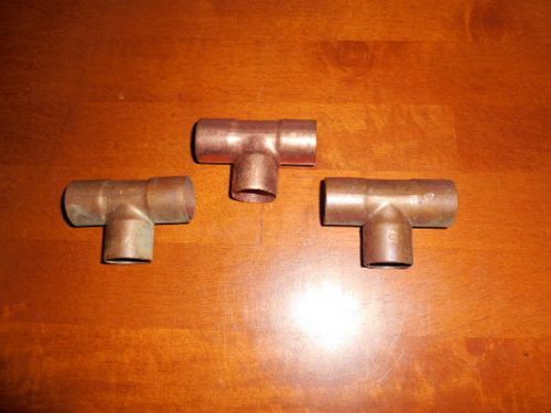 Copper Fittings - Lot of 5 - 3/4x3/4x3/4 Tee - Never used