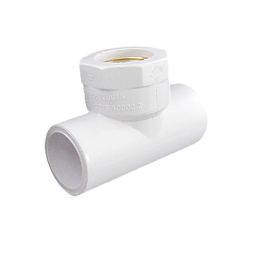 Brass female thread pvc-u tee pipe fitting adapter wht for sale