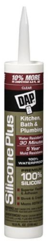 Dap Silicone Plus Clear Premium Silicone Rubber Kitchen &amp; Bath Sealant 08781