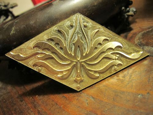 Brass center leather book binding finishing tool stamp embossing floral leaves for sale