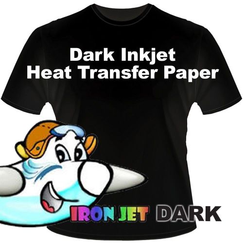Inkjet heat transfer iron on paper for Dark color fabric: 8.5&#034; by 11&#034; 25 sheets