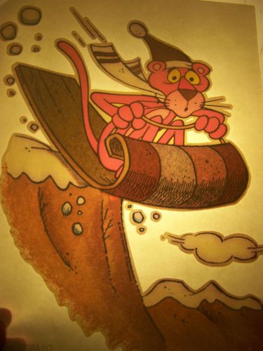 &#034;Pink Panther Sleding&#034;  Transfer (Iron-on heat transfer only)