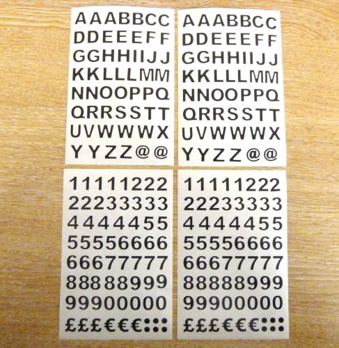 9.5mm Black Sticky Vinyl Letters or Numbers Stickers Adhesive Plastic Labels