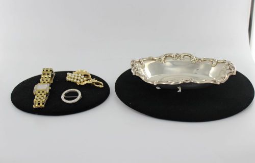 (4) Black Velvet Assorted Round Jewelry Display Pads *NEW* 3657-2 &amp; 3658-2